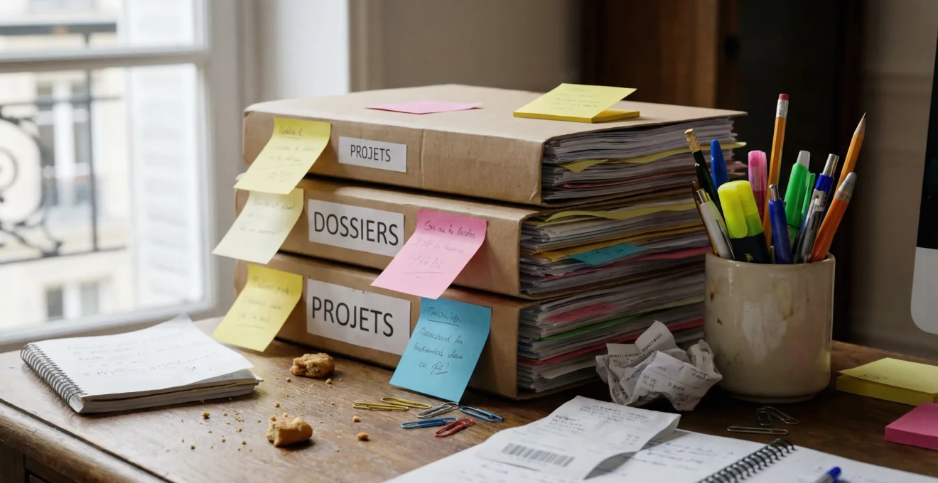 Bureau avec dossiers organisés pour vérification des calculs PSE